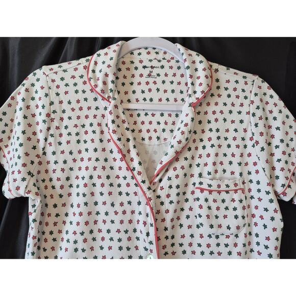 Roller Rabbit Womens White Green Pink Starry Night Polo Pajamas Medium - Picture 5 of 11